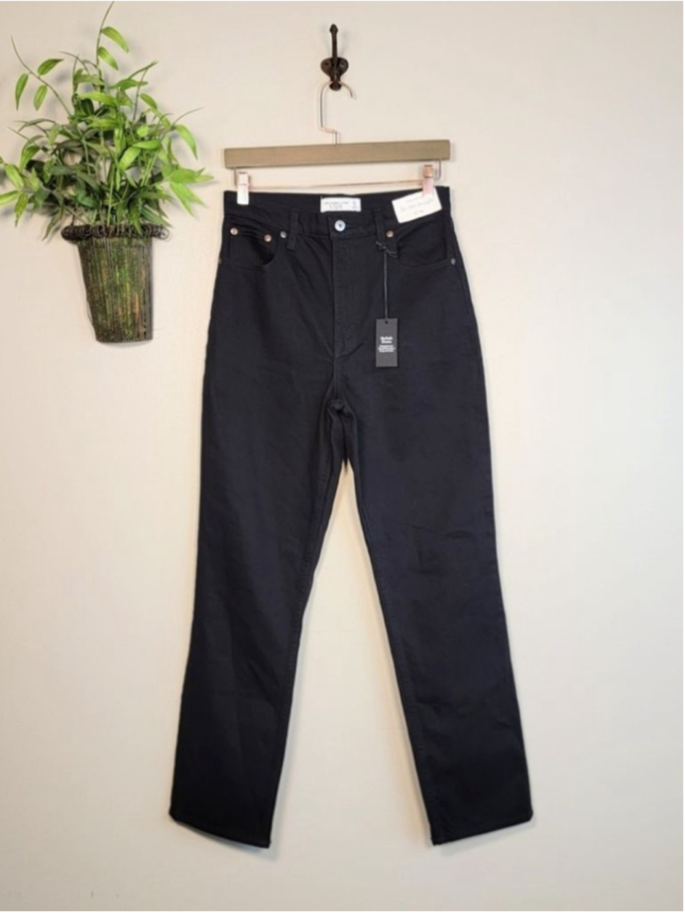 AF 4 NEW Abercrombie & Fitch 90s Straight Jeans Ultra High Rise Black Slim Fit